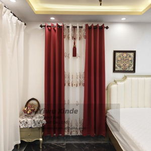 Rideaux occultants <span class=keywords><strong>de</strong></span> luxe brodés 4 pièces pour salon, style américain - Product Image 5