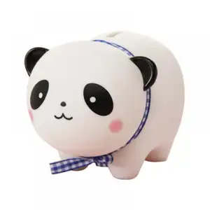 Boîtes d'économie de pièces pour adultes Décoration de la maison Banques d'animaux en plastique Tirelire de panda mignon