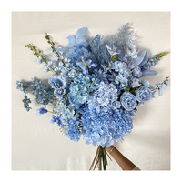 Multiwarna-Biru Muda Flores Artificiales Bunga Da Rumput untuk Dekorasi Pernikahan