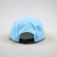 Casquette de randonnée légère en nylon personnalisée OEM, perforée, respirante, séchage rapide, imperméable, 5 panneaux, visière plate, pour hommes, course à pied, camping
