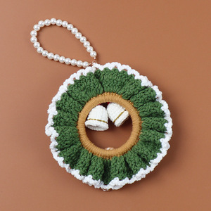 Guirlandes <span class=keywords><strong>de</strong></span> Noël et fleurs décoratives Guirlandes <span class=keywords><strong>de</strong></span> Noël faites à la main en <span class=keywords><strong>crochet</strong></span> Nœuds et clochettes décoratifs - Product Image 5