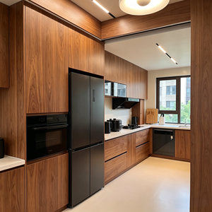 Ensemble d'armoires <span class=keywords><strong>de</strong></span> cuisine classiques <span class=keywords><strong>de</strong></span> luxe sur mesure, prêt à assembler, style américain, finition chêne blanc, style Shaker, bois massif - Product Image 1