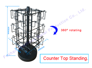 Tùy chỉnh kim loại truy cập hàng đầu 24 túi dây CD hiển thị đứng 360 ° xoay bưu thiếp spinner giá - Product Image 3