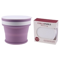 Tamaño de bolsillo personalizado 270ml Eco Friendly 9oz Tazas plegables de silicona Taza de bebida plegable Taza de viaje plegable para ir Taza para acampar
