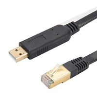 OEM CP2102 USB 2.0 RJ45 8P8C RS232 Câble de console Plaqué or Gaine PVC Tresse Blindage Cuivre pur pour Caméras Ordinateurs
