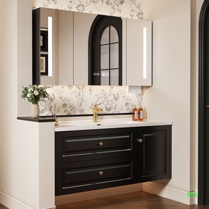 Nuevo mueble de baño de madera maciza con lavabo integrado de cerámica - Product Image 1