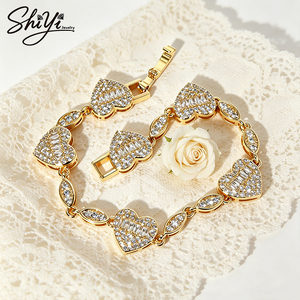 <span class=keywords><strong>Bracciale</strong></span> Trendy Hip Hop da Donna Placcato Oro con Ciondolo a Cuore in Ottone e Catena con Zirconi 5A per Anniversario, Compatibile con Bracciali <span class=keywords><strong>Pandora</strong></span> - Product Image 3