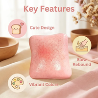 Jouets sensoriels anti-stress en forme de pain grillé au beurre, souples et à remontée lente, pour adultes