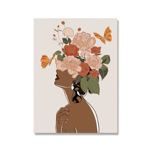 Poster di tela donna fiore - Product Image 6