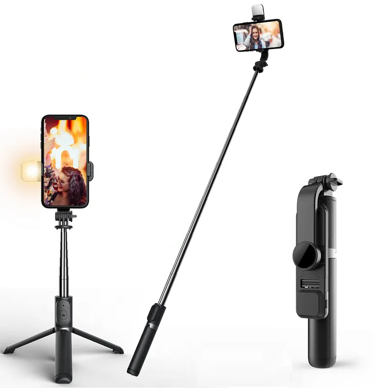 2022 NEW Wireless Selfie Stick Q02s Mini Tripod Extendable Monopod With Remote Shutter For IOS Android Smart Phone Camera