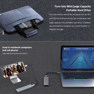 Carcasa de aluminio M2 NVME SSD, adaptador USB 3,1 Gen <span class=keywords><strong>2</strong></span> 10 Gbps a NVME PCIE M.<span class=keywords><strong>2</strong></span>, carcasa de unidad externa para Macbook SSD - Product Image 4
