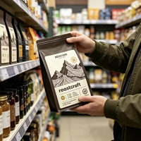 Sacs à café imprimés sur mesure à huit soudures latérales, pochettes de conservation alimentaire multicouches en kraft et aluminium avec fermeture éclair refermable