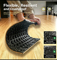 Tapis en caoutchouc à grain de bois 1m, dalles de sol emboîtables pour salle de sport, tapis absorbant les chocs et insonorisant pour zone d'entraînement de force