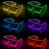 Lunettes LED néon clignotantes, fil EL lumineux, lunettes de soleil lumineuses, fournitures pour fêtes, mariages, Noël, Pâques, cadeaux originaux