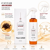 Spray Protecteur Thermique Parfumé pour Cheveux avec Logo Personnalisé 200ml Soin au Collagène et Caviar Fourniture de Salon Marque Privée pour Propriétaires de Marques