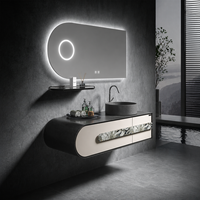 Miroir de salle de bain LED sans cadre rétroéclairé, anti-buée, avec capteur tactile, fixation murale, éclairage doux pour hôtel et maison