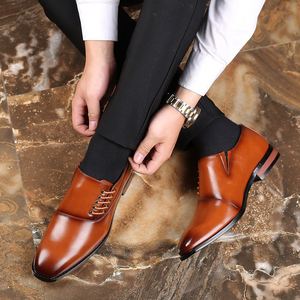 Zapatos de Vestir de Cuero para Hombre, Talla Grande, Suela Simple y Suave, Antideslizantes y Resistentes al Desgaste, con Cordones, Casuales - Product Image 5