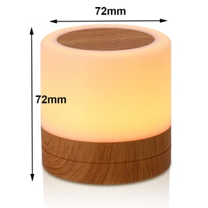 Lampe de chevet tactile RGB en bois avec capteur, port de charge USB rapide, 3 niveaux de luminosité réglables pour chambre/bureau - Product Image 6