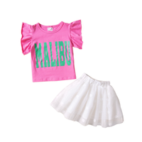 Nouveaux ensembles d'été pour filles, vêtements pour bébés, mode enfant 0-6 ans, jupe en dentelle + t-shirt, ensemble pour enfants, ensemble deux pièces à manches courtes