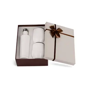 Custom Business Gift Set Logo Mugs Double Wall Insulated Vacuum Flasks Thermoses 304 Stainless Steel Water Bottle