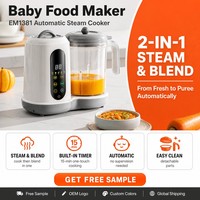 CE-gecertificeerde babyvoedselmaker 4-in-1 blend, warmtefunctie, LED-touchscreen, baby puree blender, aanvullende groothandel leverancier