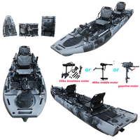 Kayak Plegable Modular 2026 de 3 Secciones, Portátil, con Pedales, Tipo Sit-on-Top, Doble Asiento, HDPE, con Sistema de Pedales, Almacenamiento, OEM