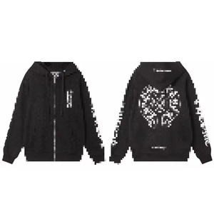 <span class=keywords><strong>Felpa</strong></span> <span class=keywords><strong>con</strong></span> cappuccio casual Chrome Hearts 2026 <span class=keywords><strong>con</strong></span> cerniera, 100% cotone, stampa digitale a tinta unita, vestibilità ampia per la stagione invernale - Product Image 5