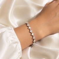 Bracelet trèfle plaqué or blanc de haute qualité, élégant, avec zircon pavé, maillons quadrifoliaux, bijou minimaliste, cadeau