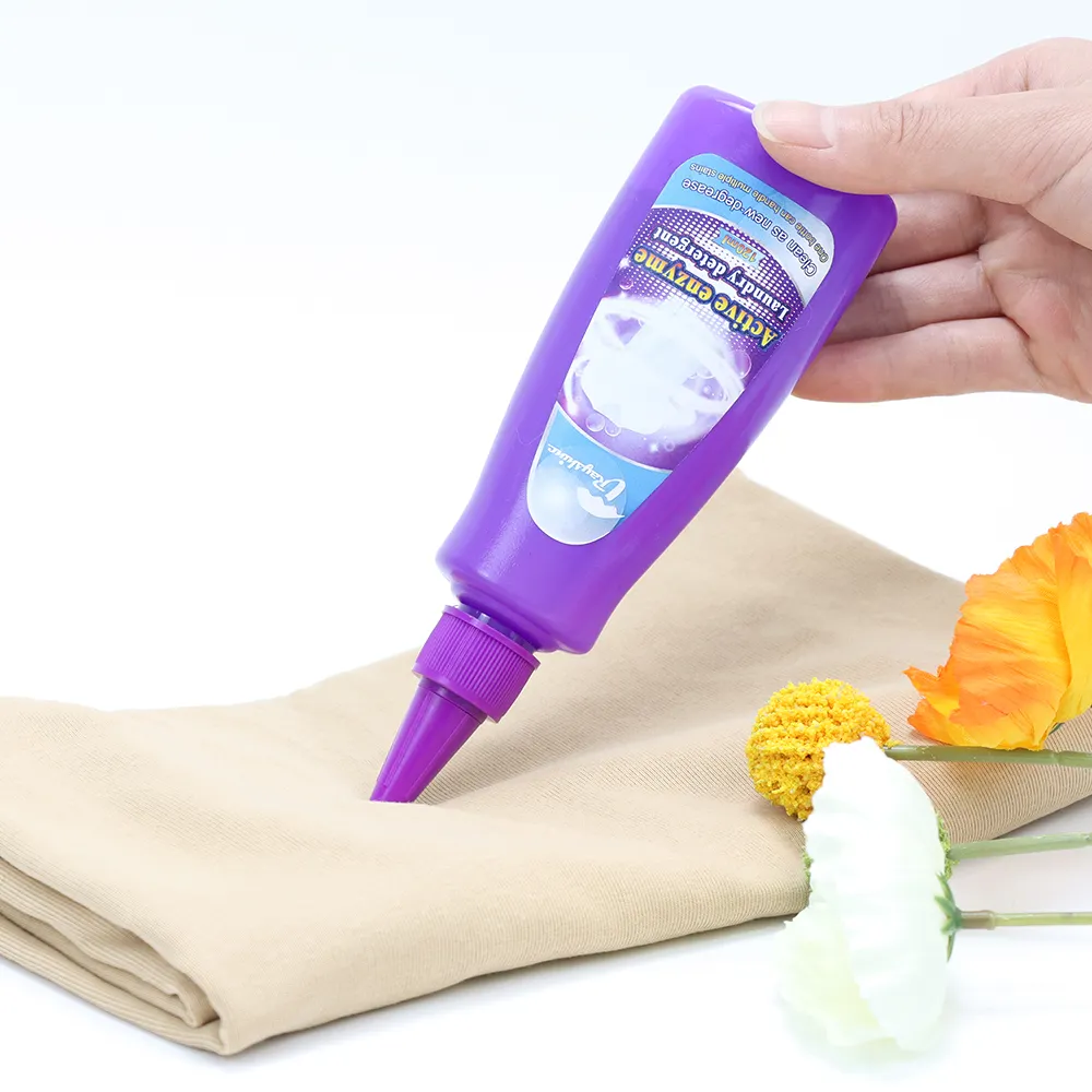 Rayshine Detergente líquido enzima removedor de manchas para lavar roupas, detergente para lavar roupa, removedor de manchas 120g