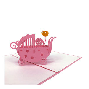 Winpsheng – <span class=keywords><strong>berceau</strong></span> de bébé fille découpé au laser, impression personnalisée 3d <span class=keywords><strong>pop</strong></span> <span class=keywords><strong>up</strong></span> cartes de joyeux anniversaire - Product Image 6