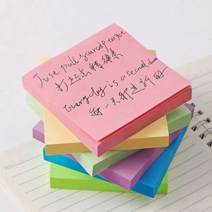 100 Sheets Assorted Bright Color Self-Adhesive Sticky Notes Multicolor <b>Memo</b> <b>Pads</b> Office School Daily Note-taking Document - Product Image 5