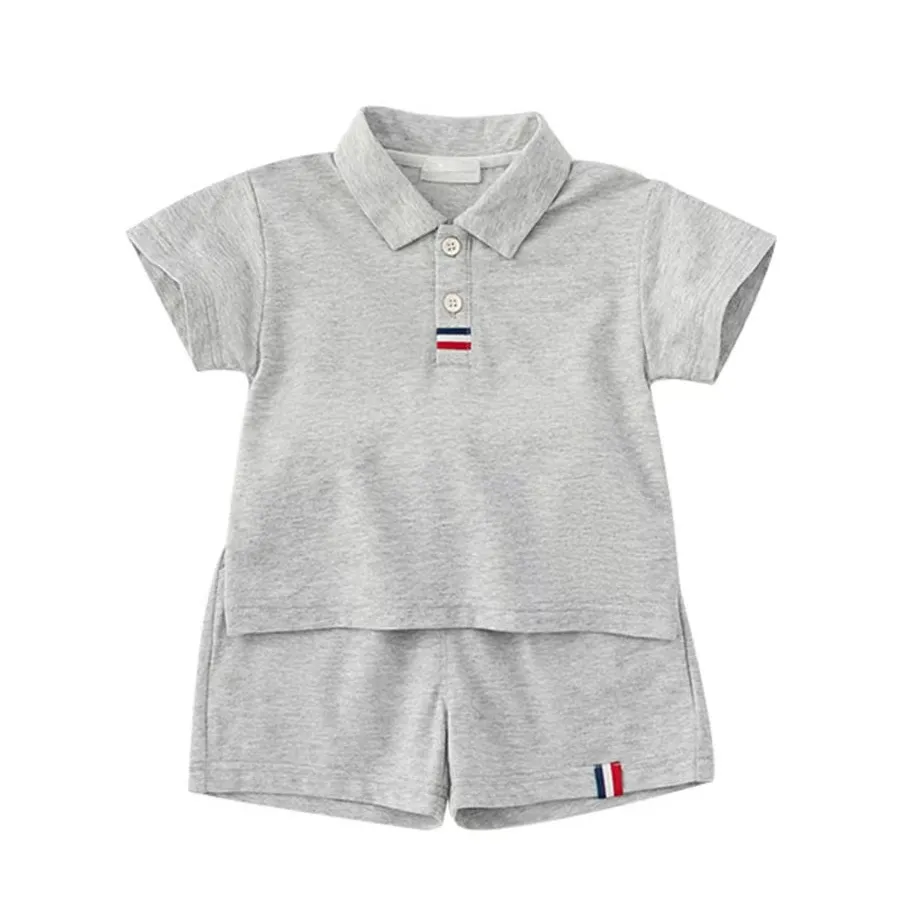 Haute qualité à manches courtes et shorts 2 pièces tenues pour petits garçons vêtements pour enfants en coton ensembles pour garçons