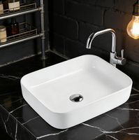 Lavabo rectangulaire moderne en céramique pour salle de bain en or noir blanc or avec 5 ans de garantie pour les hôtels et les toilettes