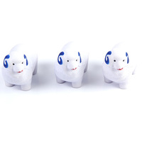 Balle anti-stress souple en forme de mouton blanc, jouets anti-stress en mousse PU, jouets anti-stress en forme d'animaux, logo personnalisé pour cadeaux promotionnels