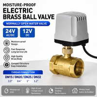 Vanne à boisseau sphérique électrique anti-humidité bidirectionnelle 220V 24V/12V, mini-connexion à bride, vanne en laiton pour eau constante, port multi-tailles