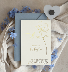 Aimant personnalisé en acrylique miroir doré Save the Date Carte d'<span class=keywords><strong>invitation</strong></span> de mariage Enveloppe bleue Cartes d'information invitations de mariage - Product Image 3