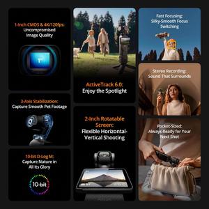 DJI Osmo Pocket 3 : Caméra Vlog à Stabilisation Mécanique sur Trois Axes, Mise au Point Rapide, Suivi des Visages et des Objets - Product Image 2