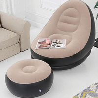 Fauteuils gonflables avec repose-pieds et pompe, chaise longue gonflable pliable pour salon intérieur et camping extérieur