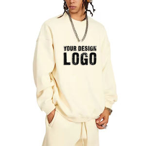 Sudadera de Hombre al por Mayor, Cuello Redondo, Estilo Francés, Talla Grande, Informal, Básica, Color Sólido, Holgada, Sudadera con Capucha - Product Image 1