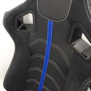 Asiento de Carreras Deslizante Tipo Bucket con Franja Roja de Cuero PVC PU BJYD - Product Image 3