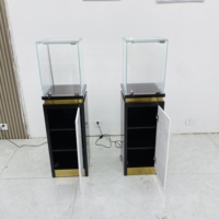 Lemari Pajang Kaca Toko Perhiasan Mewah dengan Logo Kustom dan Lampu LED untuk Penggunaan Komersial