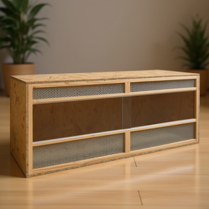 Terrarium en bois d'ingénierie 47,2x19,7x19,7 pouces, durable, moderne, pour petits animaux, intérieur, toutes saisons - Product Image 2