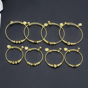 JXX Wholesale Baby Bangle Expandable Wire Adjustable <b>Bracelet</b> with Brass Gold Plating Fashionable Charm for <b>Toddler</b> and Adult - Product Image 1