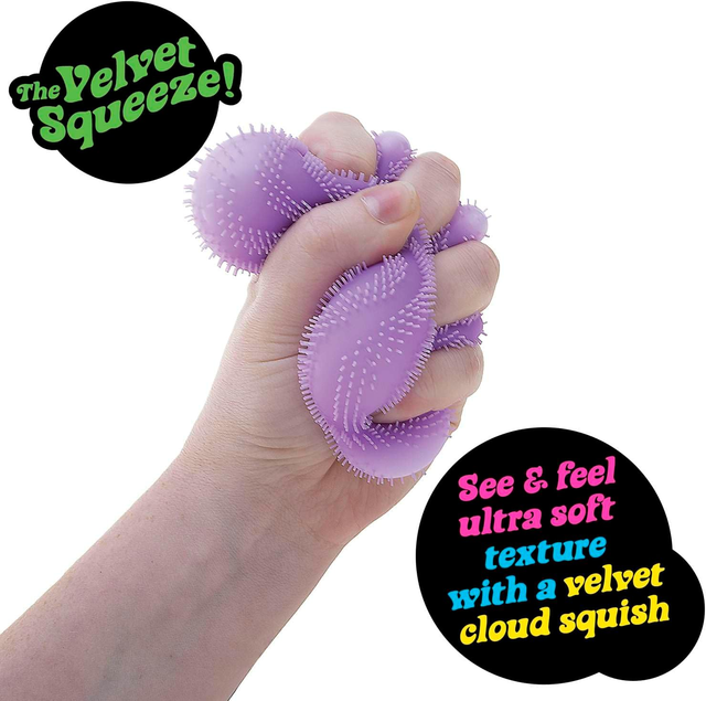 USA Warehouse Fluffy Plush Exterior Stress Relief Fidget Toy Slow Rising Memory Foam Velvet Texture Squeeze Ball