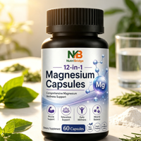 Capsules de complexe de magnésium chélaté 12-en-1 personnalisées, directement de l'usine, mélange sur mesure pour le soutien quotidien du confort corporel