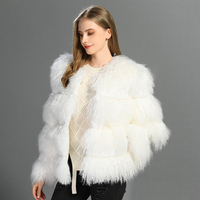 Veste décontractée en fourrure de mouton de Mongolie naturelle, épaisse et chaude pour l'hiver, couleur personnalisée, vente en gros, doublure en laine douce et moelleuse pour femmes