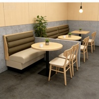 Ensemble de mobilier de café commercial en bois massif, table et chaises de restaurant, vente chaude, solution tout-en-un