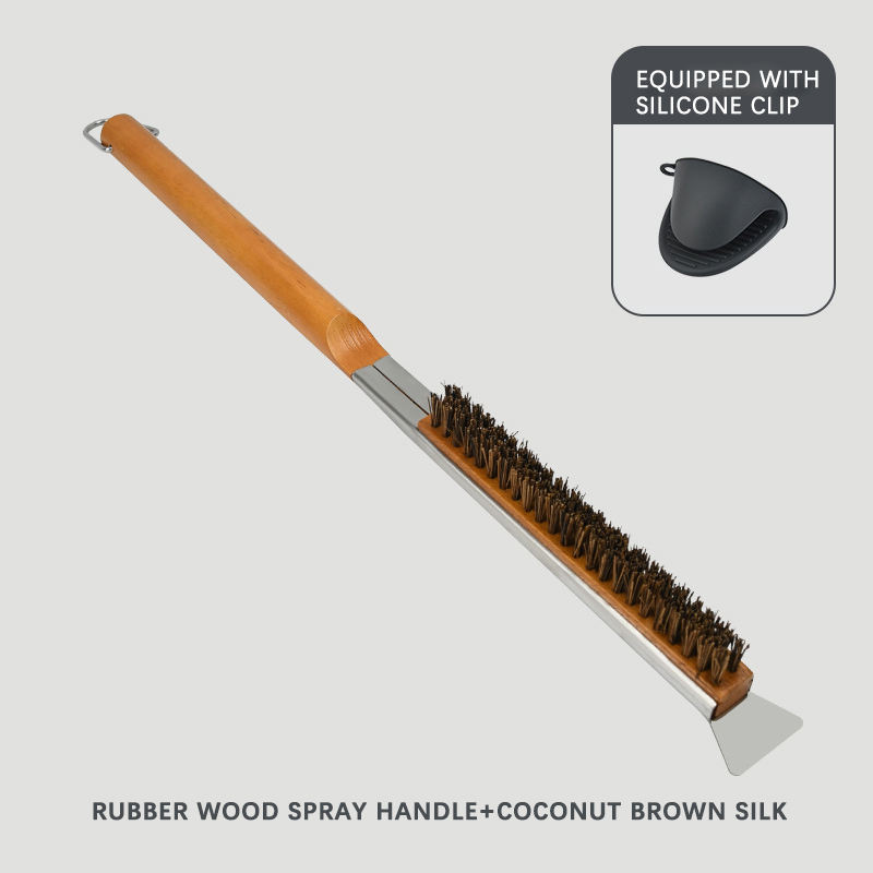 Color sprayed handle + coir wire with silicone clip