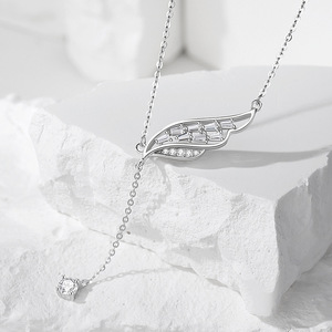 Fashion Unique Angel Wings Necklace 925 Sterling <strong>Silver</strong> <strong>Long</strong> Tassel Y-Shaped Clavicle <strong>Chain</strong> for Women High-end Jewelry Gift - Product Image 5