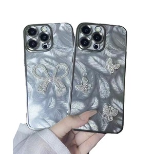 Sang Trọng Mạ Long Lanh Lông Điện Thoại Bìa Cho Iphone 17 Pro 16 Pro Max Cứng Chống-Thả Ống Kính Bảo Vệ Trường Hợp Đối Với Iphone15 - Product Image 5